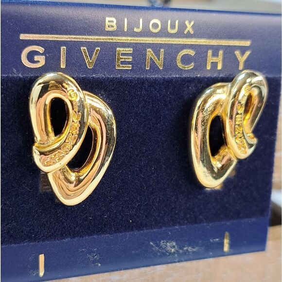 Authentic Givenchy  GOLD PLATED Clip On Earrings NEW AND GIFTABLE - Picture 2 of 10